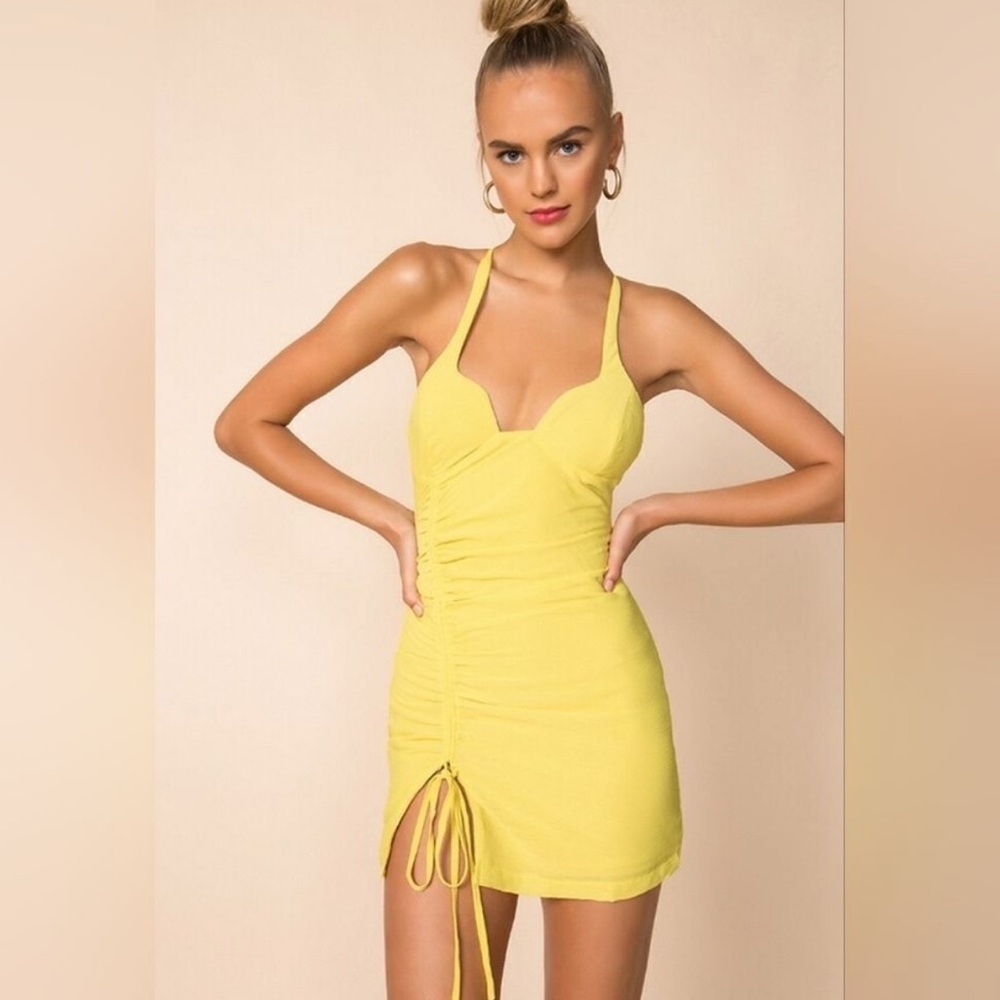 Superdown Electric Neon Yellow Mini Dress